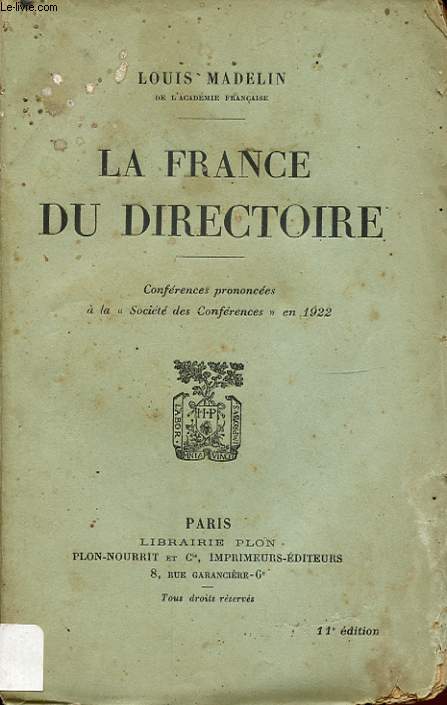 LA FRANCE DU DIRECTOIRE