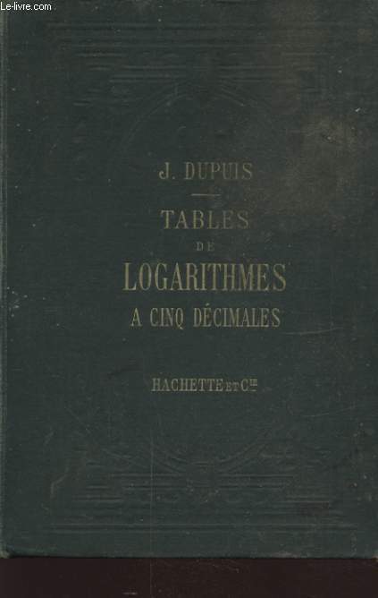 TABLES DE LOGARITHMES A CINQ DECIMALES