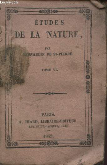 ETUDES DE LA NATURE TOME VI