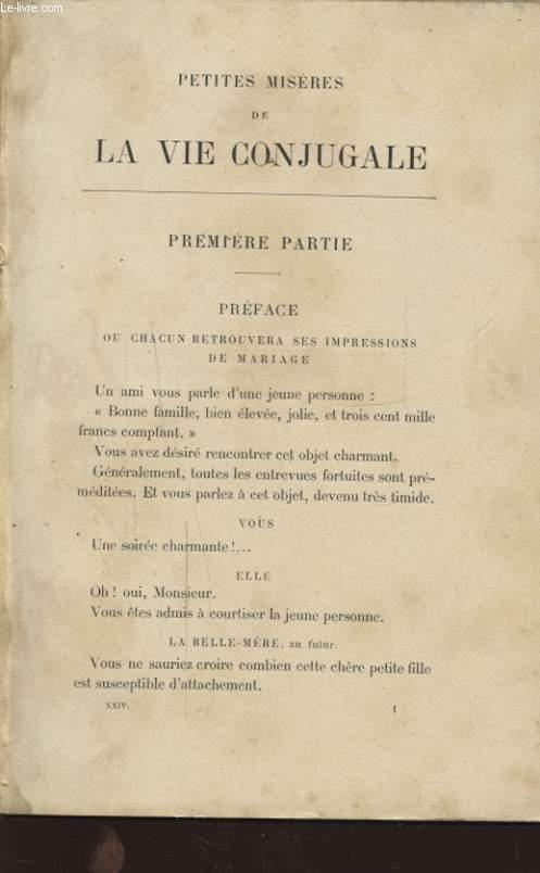 PETITES MISERES DE LA VIE CONJUGALE UNE RUE DE PARIS ET SON HABITANT