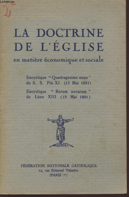 LA DOCTRINE DE L EGLISE EN MATIERE ECONOMIQUE ET SOCIALE