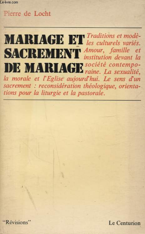 MARIAGE ET SACREMENT DE MARIAGE