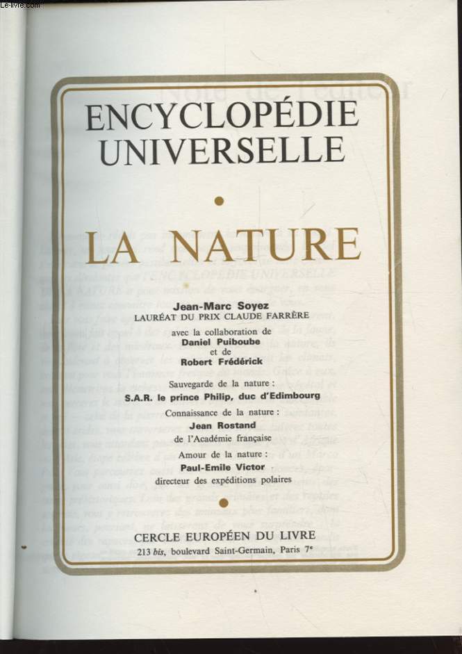 ENCYCLOPEDIE UNIVERSELLE : LA NATURE