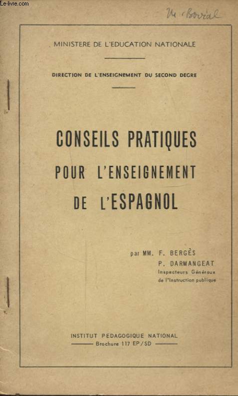 CONSEILS PRATIQUES POUR L ENSEIGNEMENT DE L ESPAGNOL