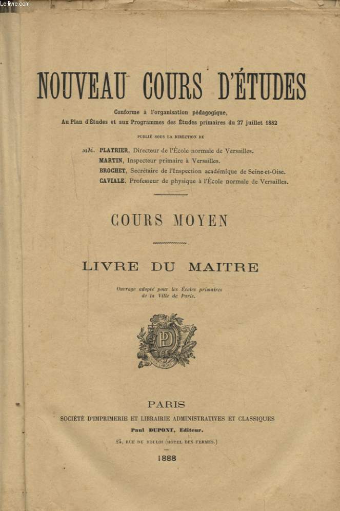 NOUVEAU COURS D ETUDES COURS MOYEN LIVRE DU MAITRE
