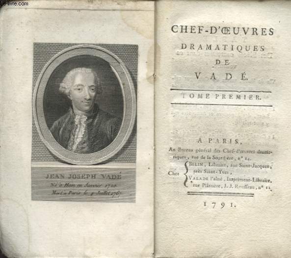CHEF D OEUVRES DRAMATIQUES DE VADE TOME PREMIER