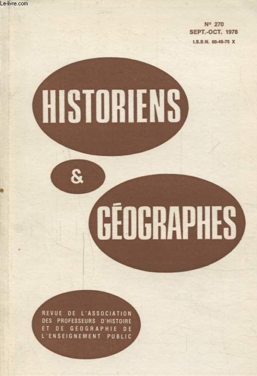 HISTORIENS ET GEOGRAPHIES N270