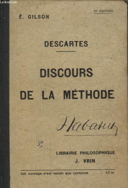 DESCARTES DISCOURS DE LA METHODE