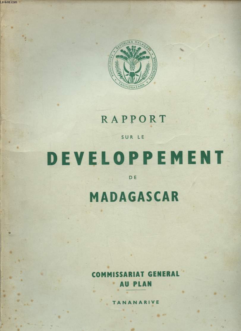 RAPPORT SUR LE DEVELOPPEMENT DE MADAGASCAR