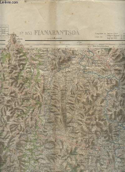 CARTE DE MADAGASCAR AU 1/100000 FIANARANTSOA