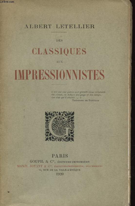 DES CLASSIQUES AUX IMPRESSIONNISTES