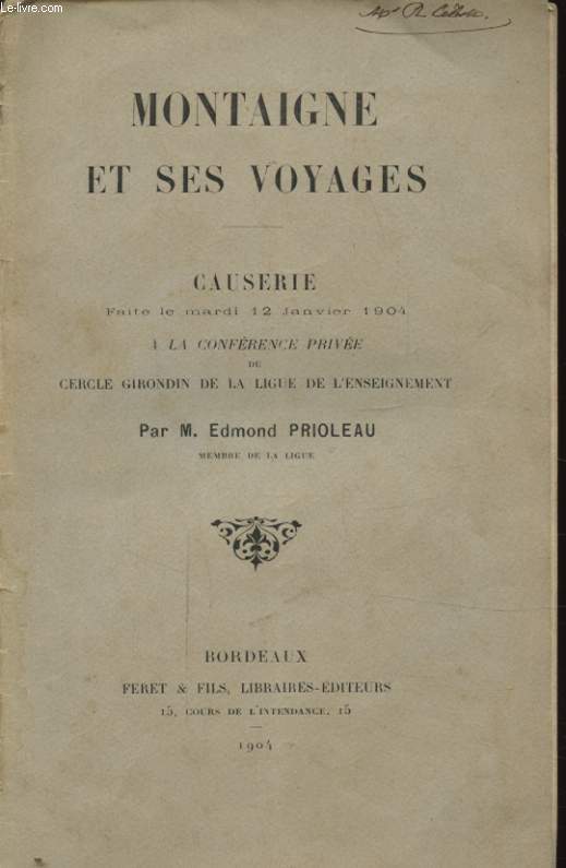 MONTAIGNE ET SES VOYAGES