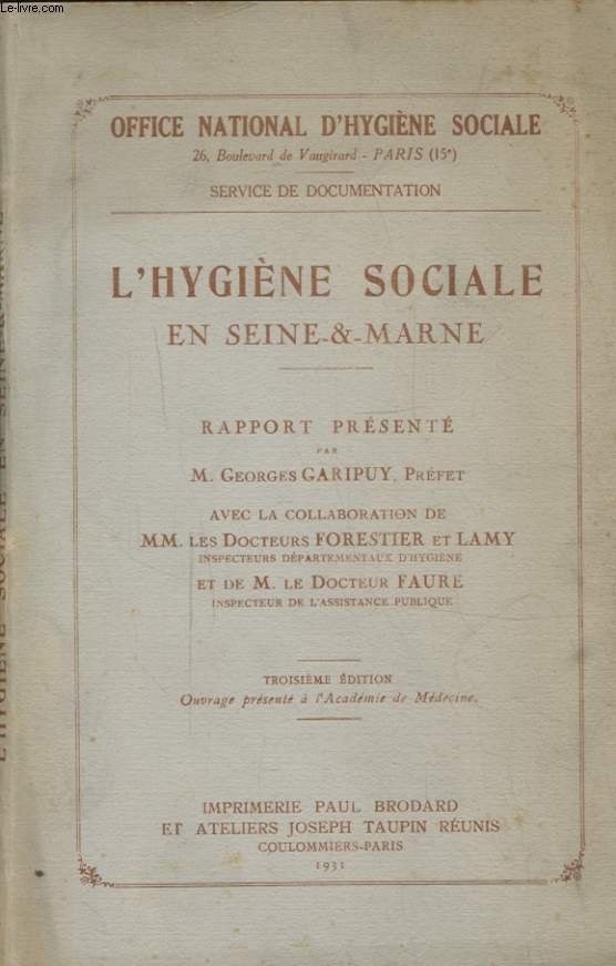 L HIGIENE SOCIALE EN SEINE ET MARNE