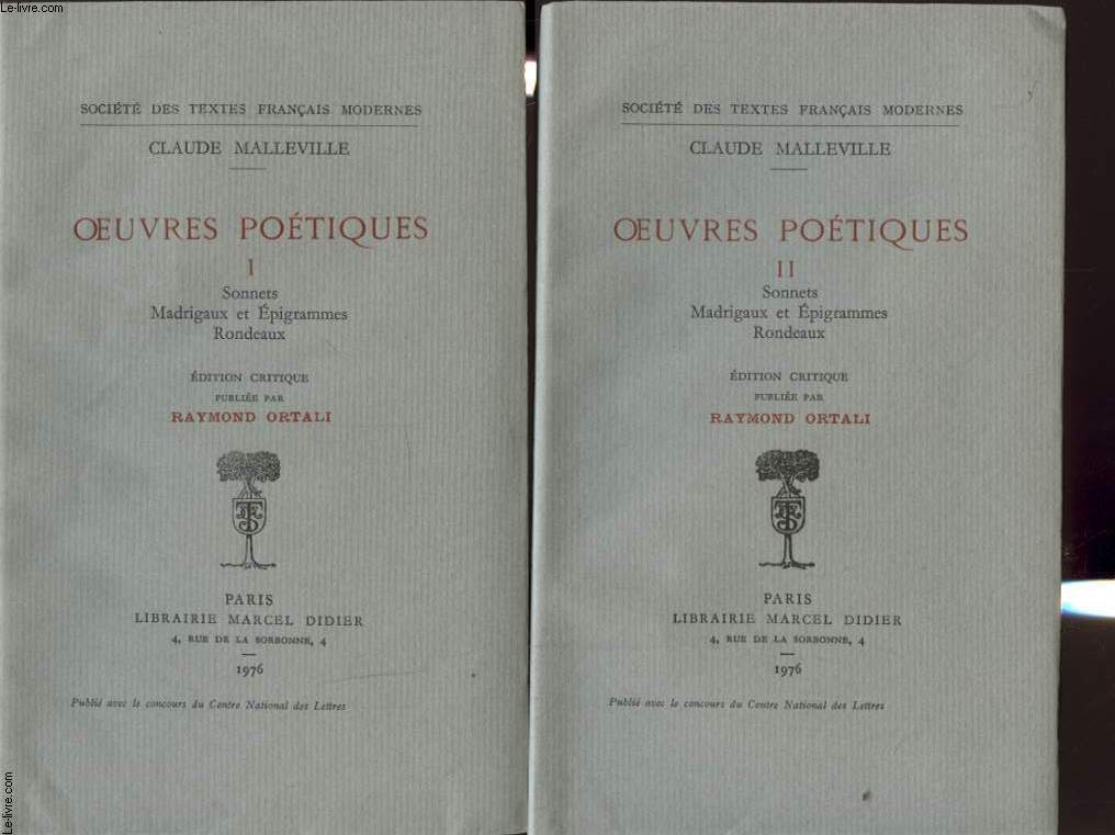 OEUVRES POETIQUES EN 2 TOMES