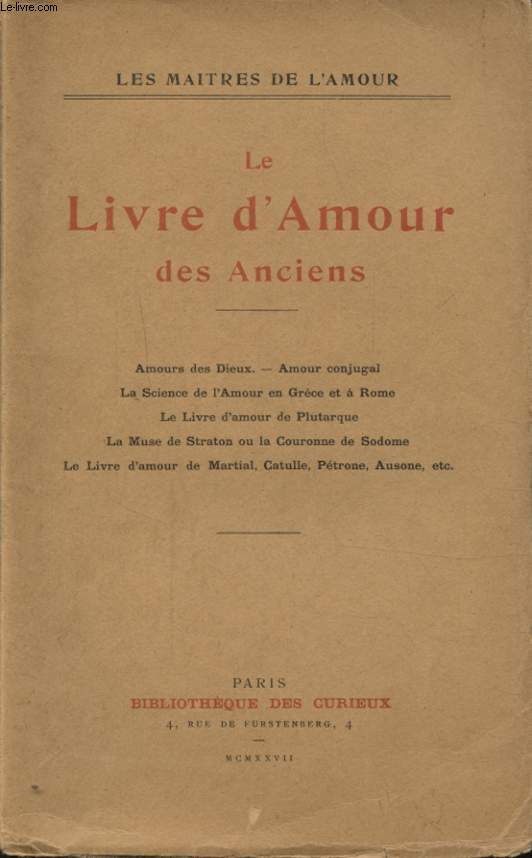 LE LIVRE D AMOUR DES ANCIENS