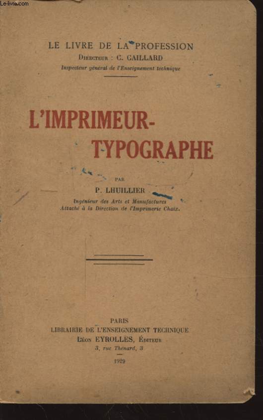 L IMPRIMEUR TYPOGRAPHE