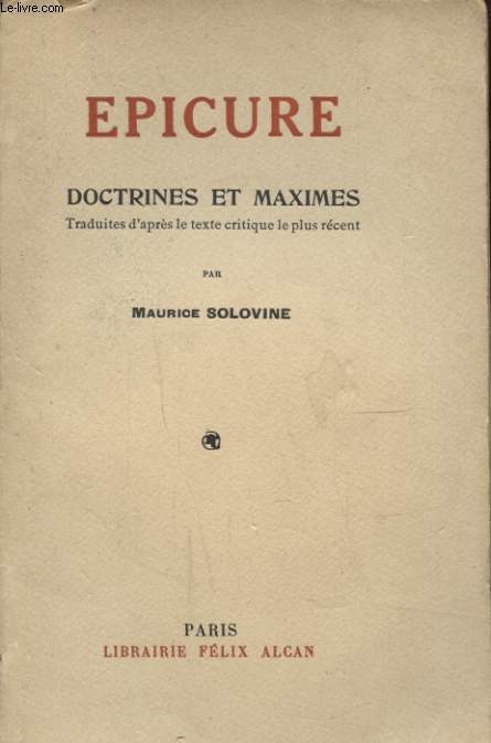 DOCTRINES ET MAXIMES