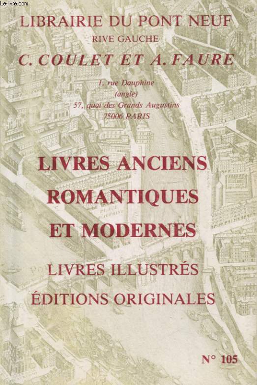 LIVRES ANCIENS ROMANTIQUES ET MODERNES LIVRES ILLUSTRES EDITIONS ORIGINALE N105