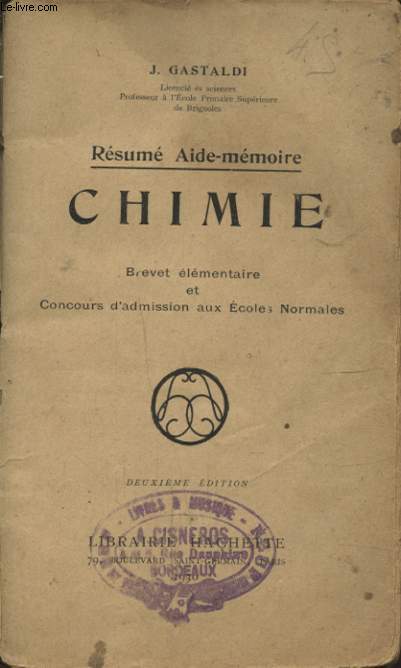 RESUME AIDE MEMOIRE CHIMIE