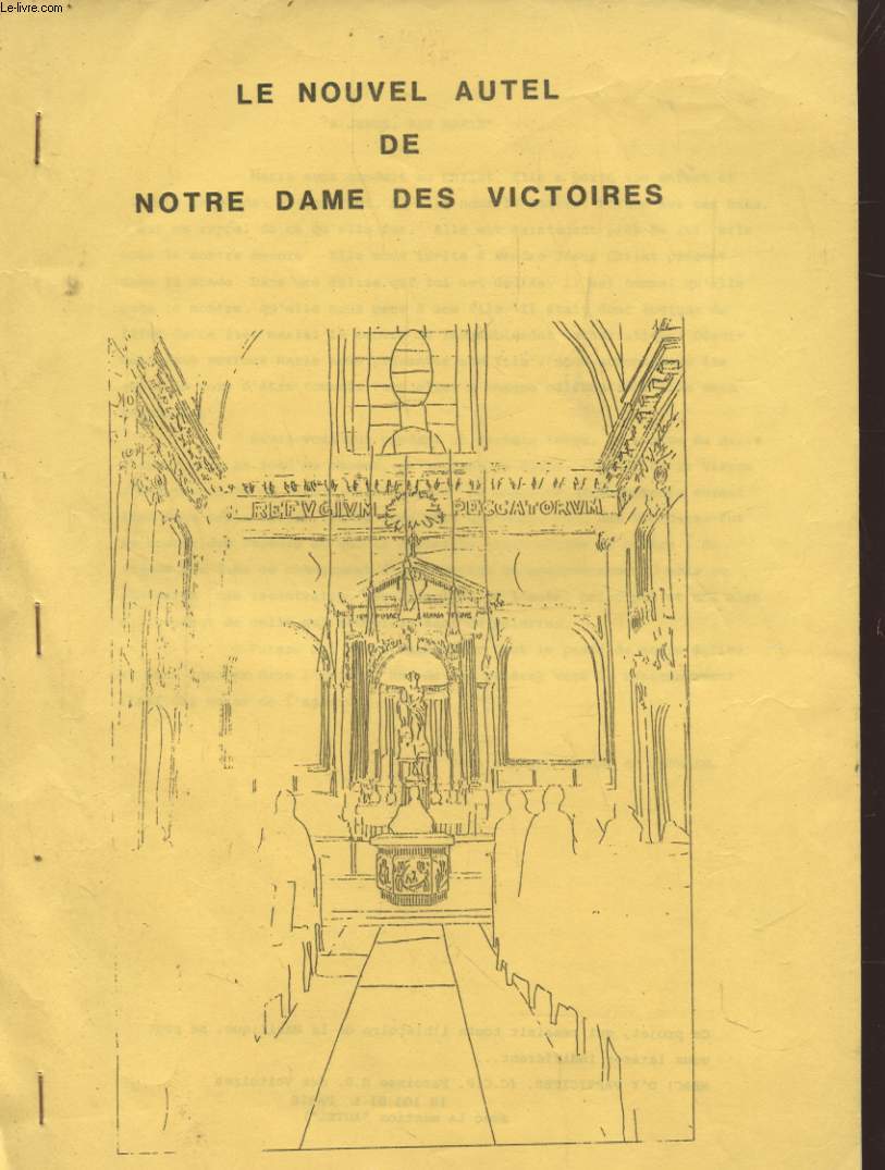 LE NOUVEL AUTEL DE NOTRE DAME DES VICTOIRES