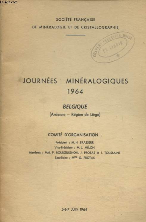 JOURNEE MINERALOGIQUES 1964 BELGIQUE