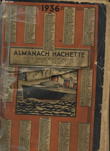 ALMANACH HACHETTE 1936
