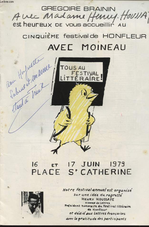 CATALOGUE FESTIVAL LITTERAIRE 16 ET 17 JUIN 1979 PACE St CATHERINE