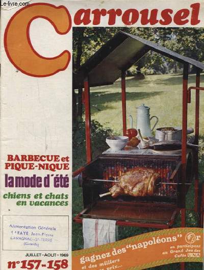 CARROUSEL N157 - 158 : BARBECUE ET PIQUE NIQUE LA MODE D ETE CHIENS ET CHATS EN VACANCES