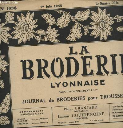 LA BRODERIE LYONNAISE N1036 : BAVOIR - MONNOGRAMMES POUR SERVIETTES...