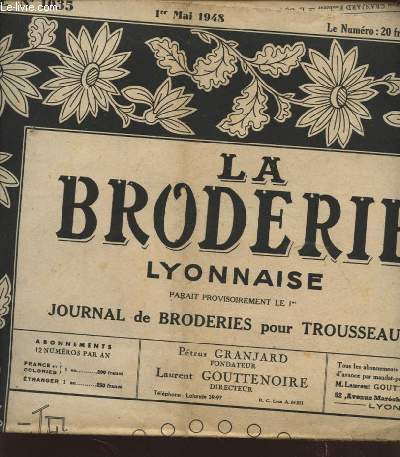LA BRODERIE LYONNAISE N1035 : ECUSSONS B.M. POUR DRAP LE MODELE DESSINE TOUTES INITIALES...