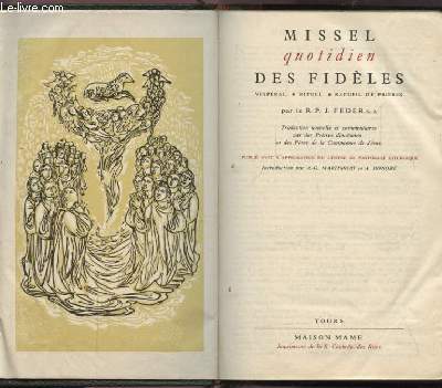 MISSEL QUOTIDIEN DES FIDELES - VESPERAL / RITUEL / RECUEIL DE PRIERES.