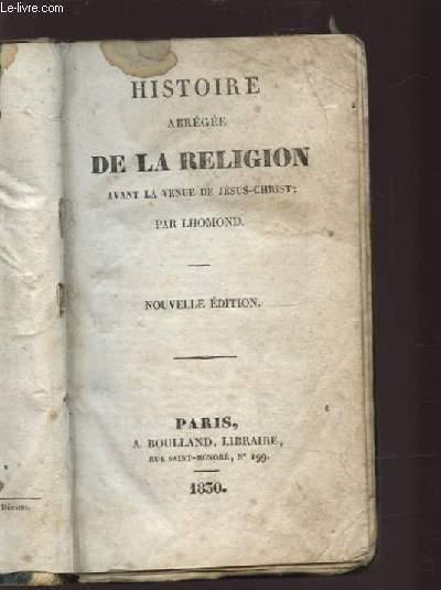 HISTOIRE ABREGEE DE LA RELIGION AVANT LA REVUE DE JESUS CHRIST - N199.