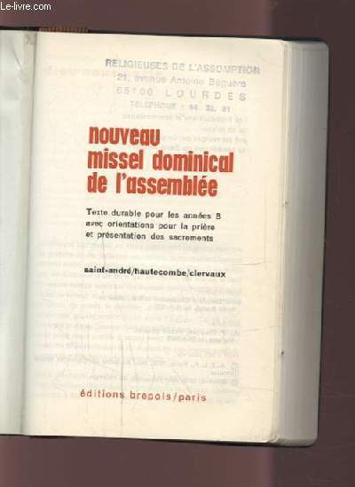 NOUVEAU MISSEL DOMINICAL DE L'ASSEMBLEE.