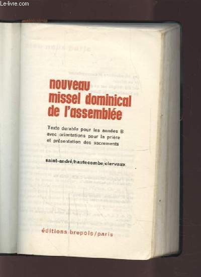NOUVEAU MISSEL DOMINICAL DE L'ASSEMBLEE.