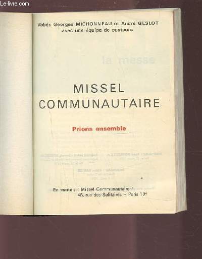 MISSEL COMMUNAUTAIRE - PRIONS ENSEMBLE.