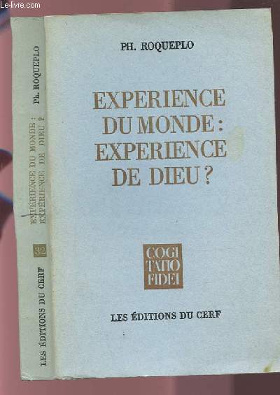 EXPERIENCE DU MONDE : EXPERIENCE DE DIEU ? - RECHERCHES THEOLOGIQUES SUR LA SIGNIFICATION DIVINE DES ACTIVITES HUMAINES.