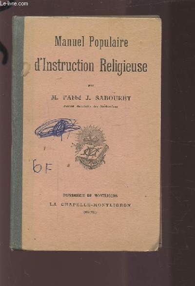 MANUEL POPULAIRE D'INSTRUCTION RELIGIEUSE.