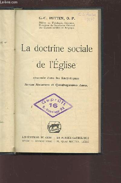 LA DOCTRINE SOCIALE DE L'EGLISE.