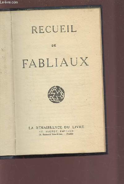 RECUEIL DE FABLIAUX.