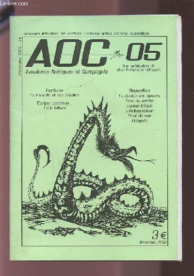 AOC 05 - AVENTURES ONIRIQUES ET COMPAGNIE - NOUVELLES + ECRITURE + ECRIRE COMME..