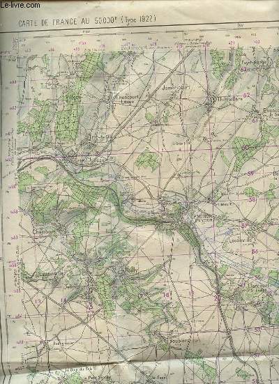 CARTE DEPLIANTE EN COULEURS DE MERU AU 50.000e (TYPE 1922) - FEUILLE XXII-12 DE DIMENSION 55x70 ENVIRON / EDITION 1 SEPT.1954.