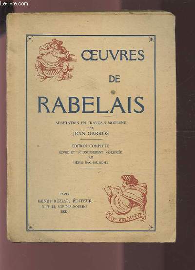 OEUVRES DE RABELAIS - EDITION COMPLETE.