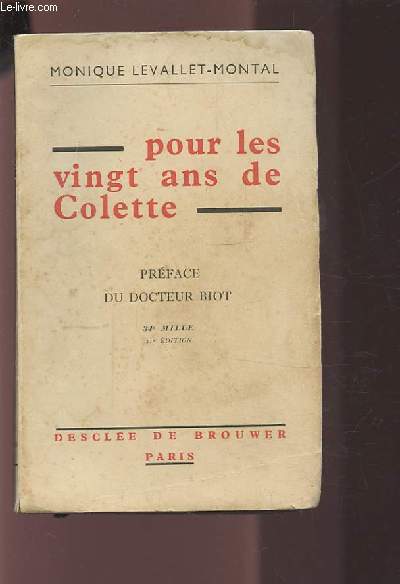 POUR LES VINGT ANS DE COLETTE.