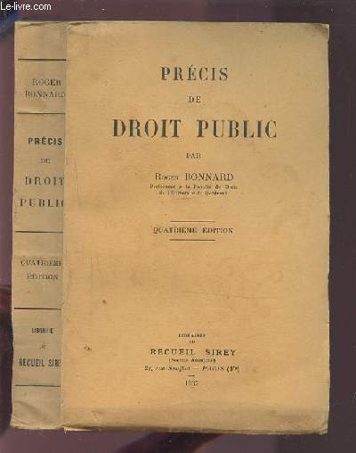 PRECIS DE DROIT PUBLIC - 4 EDITION.