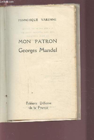 MON PATRON GEORGES MANDEL.