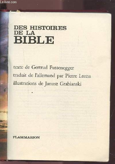 DES HISTOIRES DE LA BIBLE.
