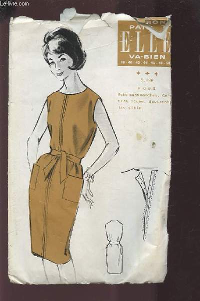 PATRON ELLE VA BIEN - POUR UNE ROBE SANS MANCHES.