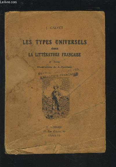 LES TYPES UNIVERSELS DANS LA LITTERATURE FRANCAISE.