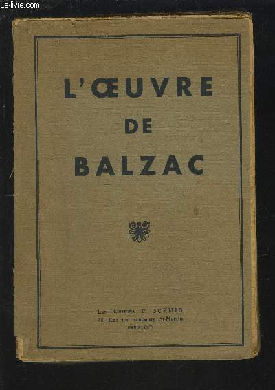 L'OEUVRE DE BALZAC.