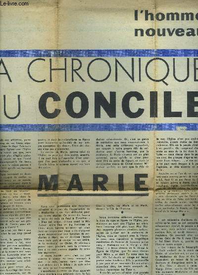 L'HOMME NOUVEAU - LA CHRONIQUE DU CONCILE - 18e anne n381 - 27 septembre 1964 - Marie - Bloc notes de Marcel Clment